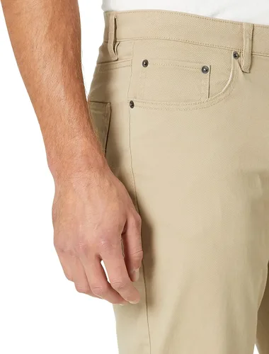 Vista 3 de Tienda Essentials Pantalón de sarga elástico de 5 bolsillos para hombre