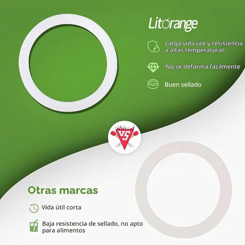 Vista 4 de LitOrange 4 tazas de repuesto de silicona de grado alimenticio, anillo de sellado para estufas de aluminio, cafetera, ollas Moka Express Dama