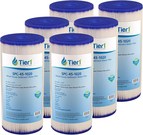 Vista 17 de Tier1 Cartucho de filtro de sedimento plisado de 5 micrones de 4.5" × 10" (12 unidades)