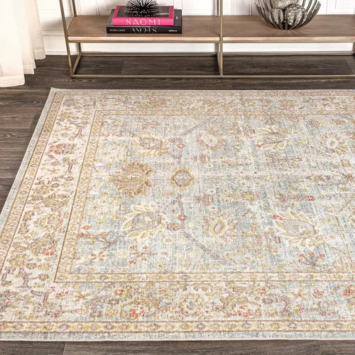 Vista 11 de JONATHAN Y Alba Modern Faded Peshawar - Alfombra para interiores, 3 x 5 pies, de transición, tradicional, fácil de limpiar para sala de estar