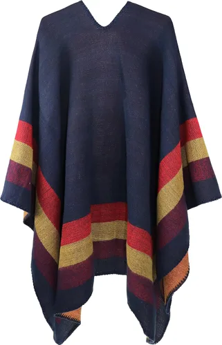 Vista 2 de Chal de poncho para mujer, con parte delantera abierta, estampado de leopardo, chales y envolturas