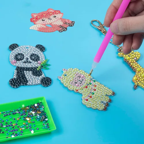 Vista 6 de Labeol Artes y manualidades para niños de 8 a 12 años – Crea tus propios llaveros GEM, arte de diamantes 5D por números, kits de arte GEM para niños
