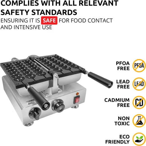 Vista 5 de ALDKitchen Máquina de gofres Plancha para gofres Revestimiento antiadherente 110 V (3 en forma de corazón)