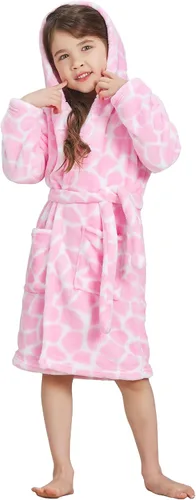 Vista 3 de Pijama con capucha para niños y niñas, suave forro polar, unisex, bata de baño