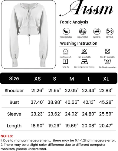 Vista 6 de Arssm Sudaderas con capucha y cremallera completa para mujer