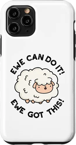 Vista 10 de iPhone 15 Ewe Can Do It Ewe Got This Funny Sheep Pun Case