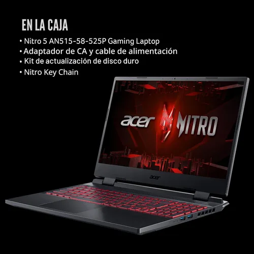 Vista 12 de Acer Nitro 5 AN515-58-525P Laptop para juegos Intel Core i5-12500H GPU NVIDIA GeForce RTX 3050 Laptop Pantalla IPS FHD de 15.6 pulgadas 144Hz