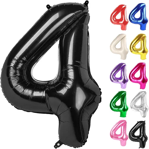 Vista 26 de Globo negro del número 0 de 40 pulgadas – globo número 0, decoraciones