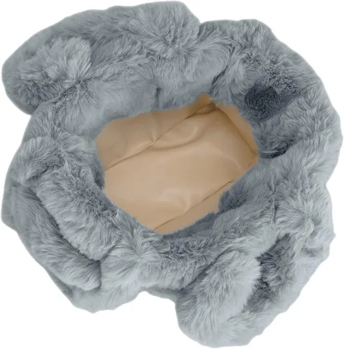 Vista 4 de Bolso cruzado de piel sintética para mujer bolso de hombro de felpa suave bolso de mano con asa superior