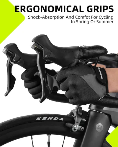 Vista 7 de ROCKBROS Guantes de ciclismo para hombres y mujeres Guantes transpirables de gel para bicicleta de montaña Guantes de ciclismo antideslizantes