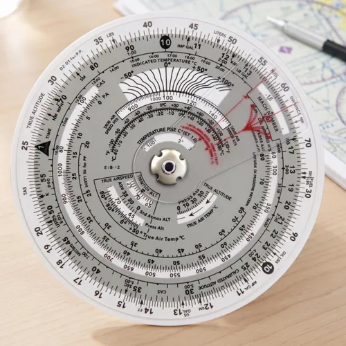 Vista 7 de Portable Aviation Computer fine Detail Markings, Circular Slide Rule, Compact, E6B-Aviation Computer, for Cockpit