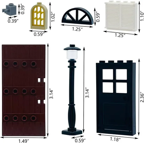 Vista 3 de Kit de ladrillos de construcción, lentes y ventanas, accesorios compatibles con ladrillos clásicos genéricos para niños, kits de construcción