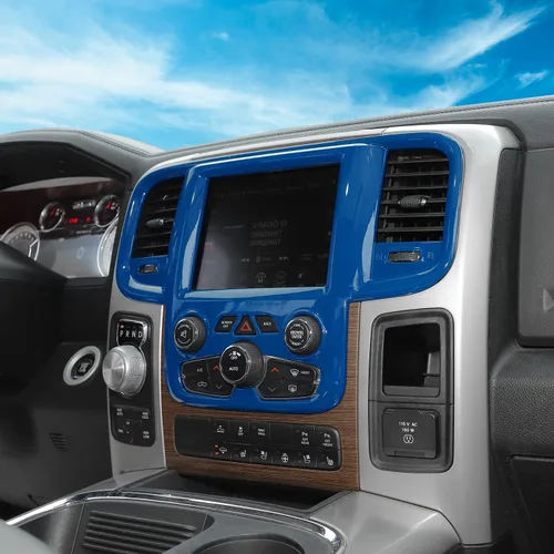 Vista 7 de Voodonala Cubierta GPS de navegación de consola central para Dodge RAM 2011-2017 Accesorios ABS azul 1pc