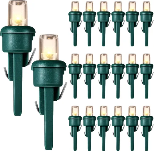 Vista 21 de Honoson 48 bombillas LED de invierno de 0.197 pulgadas de repuesto, gran angular, bombillas LED de invierno, cadena de repuesto, guirnalda de luces