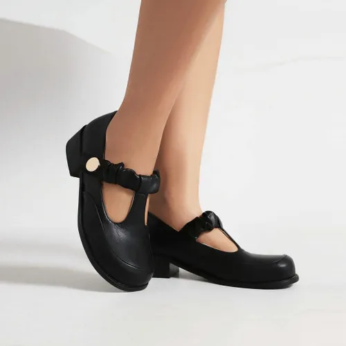 Vista 3 de Caradise Zapatos de uniforme para mujer con plataforma Mary Janes
