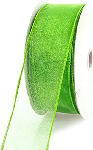 Vista 16 de Homeford Cinta de gasa transparente con borde con alambre, 25 yardas (1-1/2 pulgadas, belleza)