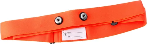 Vista 6 de Correa de pecho para monitor de frecuencia cardíaca para Polar H7 H1 Wahoo Tickr Garmin (negro naranja, estándar)