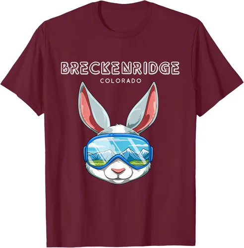 Vista 15 de Breckenridge Colorado USA - Camiseta de esquí y snowboard de conejo, Negro, S