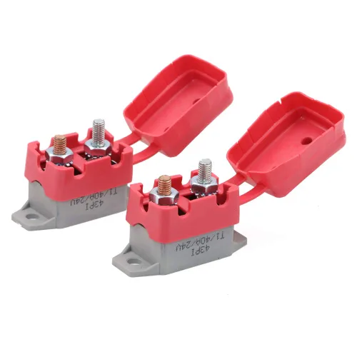 Vista 7 de Disyuntor de reinicio automático de 12V 24V con perno prisionero y cubierta 5A 10A 15A 20A 25A 30A 40A 50A Amp Kit surtido de interruptores