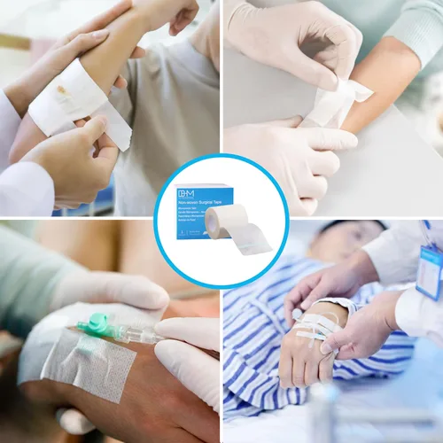 Vista 4 de Paquete a granel de cinta médica microporosa, rollos autoadhesivos hipoalergénicos de 10 yardas, vendaje elástico flexible y transpirable, 2