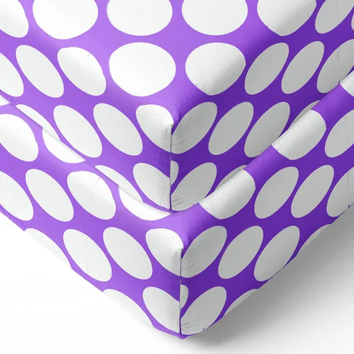 Vista 12 de Bacati - Sábana bajera ajustable para cuna, 100% algodón percal de One Large DOTS - Se adapta a colchones estándar de 28 x 52 x 5 pulgadas para cuna