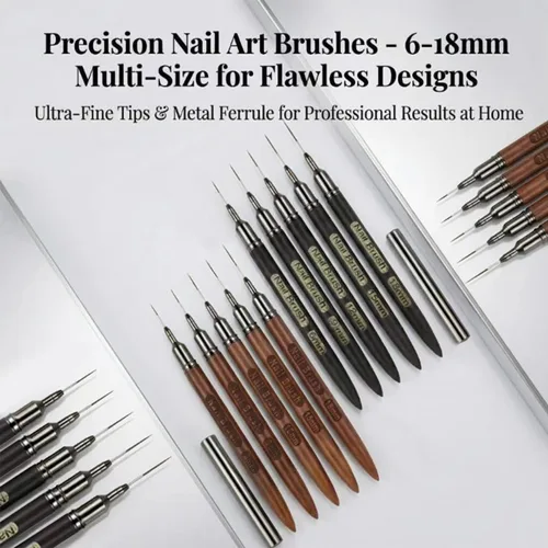 Vista 2 de 5PCS Nail Art Liner Brushes, 0.236/0.354/0.472/0.591/0.709 in Pinceles Negro