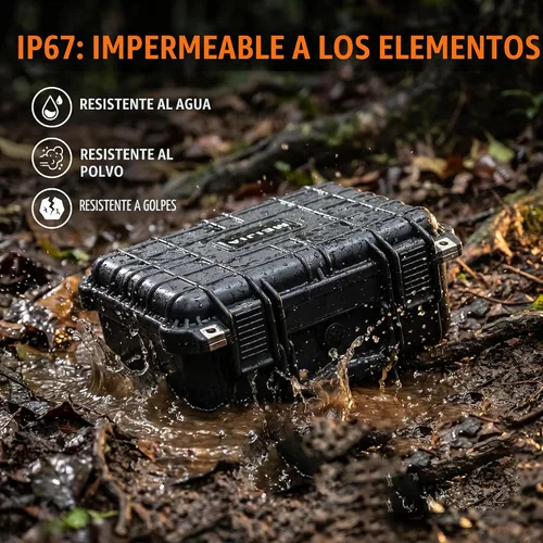 Vista 4 de MEIJIA - Funda rígida impermeable para cámara IP67 para todo tipo de clima, funda protectora rígida, con espuma personalizable, compatible con Negro
