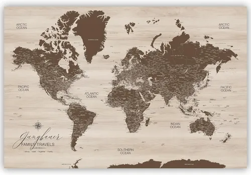 Vista 14 de HolyCowCanvas Mapa Personalizado de Pin de Empuje del Mundo en Lienzo, Tablero de Mapa del Mundo, Mundo para Marcar Lugares, Rastrear Viajes, Regalo