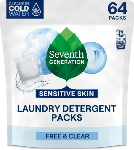 Vista 8 de Seventh Generation Paquetes de detergente para ropa, libre y transparente, 90 cargas (2 bolsas, 45 unidades EA)