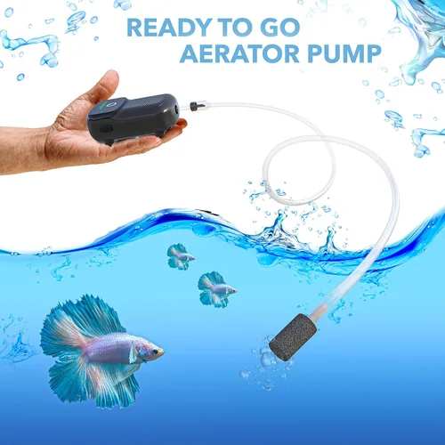 Vista 2 de Skywin Portable Aerator for Fish,USB Rechargeable Live Bait Aerator 18–32H Battery, Keeps Bait Alive Anywhere, Quiet Aquarium Water Pump for
