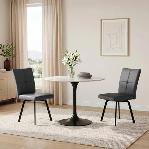 Vista 16 de HIPIHOM Juego de 2 sillas de comedor, sillas de cocina tapizadas Negro