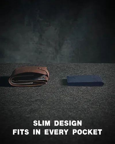 Vista 43 de Zitahli - Carteras delgadas con clip para dinero para hombre, tarjetero minimalista, de cuero, plegable, con bloqueo RFID, cartera de bolsillo