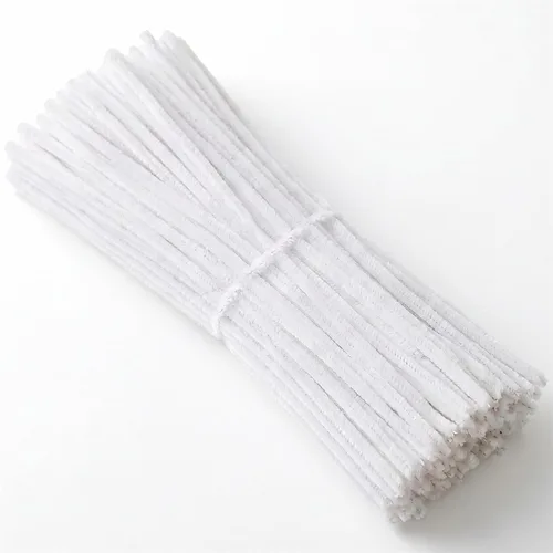 Vista 4 de Limpiapipas blancas Tallos de chenilla 200 piezas para decoración de manualidades, manualidades, creativas (0.24 x 12 pulgadas) 1