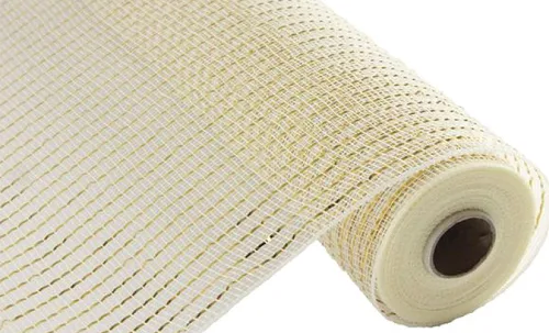 Vista 29 de Cinta decorativa de malla de yute de poliéster de 10 pulgadas x 30 pies (rayas naturales marrones y blancas con hilo de algodón): RY800348