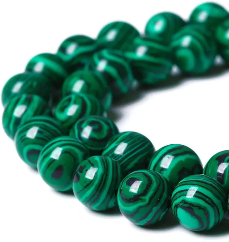 Vista 65 de 36 piezas de cuentas sueltas de espacio de jade de epidoto verde y rojo natural de 10 mm, cuentas redondas para hacer joyas DIY, collares, pulseras