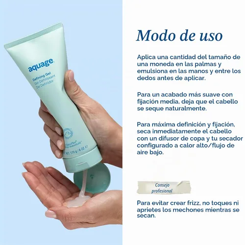 Vista 5 de Aquage Defining Curl Gel y potenciador de cabello rizado, 6 oz Control del encrespamiento, rebote, brillo y resistencia a la humedad para hebras