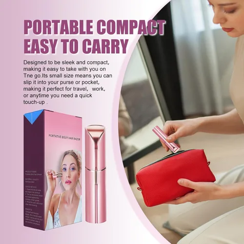 Vista 4 de Removedor de vello facial para mujeres, maquinilla de afeitar facial eléctrica color blanco/oro rosa para mujeres para eliminación instantánea