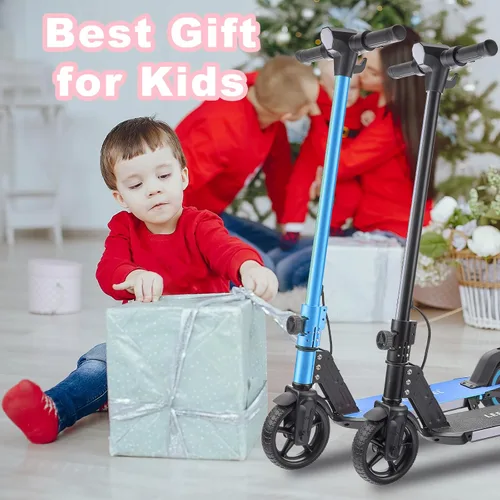 Vista 7 de Patinete eléctrico para niños de 6 a 14 años, motor de 150W, 4/7/11 mph, tiempo de conducción de 60 minutos, velocidad ajustable, pantalla LED