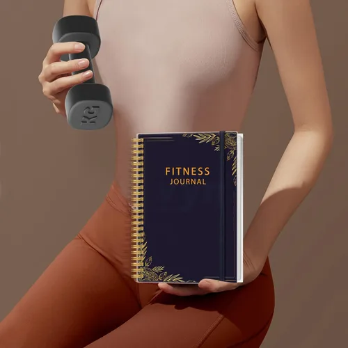 Vista 7 de Diario de fitness simplificado para mujeres y hombres, diario/planificador de entrenamiento A5, libro de registro de ejercicio diario para pérdida