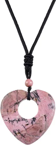 Vista 12 de TUMBEELLUWA Collar con colgante de piedra preciosa de corazón de cristal para hombre para mujer, colgante de piedra de cristal curativo natural