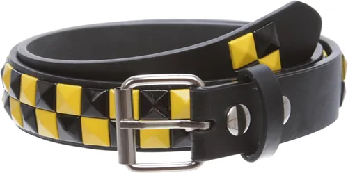 Vista 14 de Cinturón de cuero con tachuelas punk rock de 1 pulgada para niños Negro