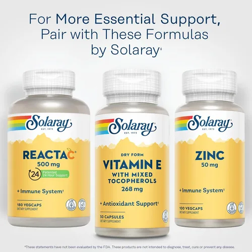Vista 6 de SOLARAY Vitamina E 400 UI (268 mg), forma seca con tocoferoles mixtos Vitamina E - Suplemento antioxidante, PMS y apoyo para la menopausia
