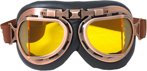 Vista 32 de CRG Sports Gafas de motocicleta estilo aviador, piloto, crucero, scooter, gafas de motocross para hombre, mujer, adulto