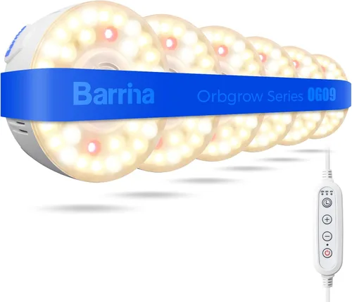 Vista 23 de Barrina Orbgrow OG09 Puck - Luz LED de crecimiento, 5000K 9W (equivalente a 135 vatios), luces de plantas para plantas de interior de espectro