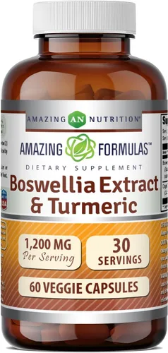 Vista 6 de Amazing Formulas - Extracto de boswellia y cúrcuma de 1200 mg por porción suplemento Cápsulas vegetarianas Sin OMG Sin gluten Fabricado