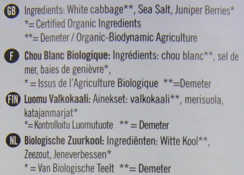 Vista 3 de BIONA Chucrut Demeter Ecológico, 360 GR