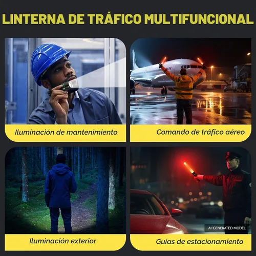 Vista 5 de E-riding Paquete de 2 linternas de tráfico de 11 pulgadas con 5 modos intermitentes