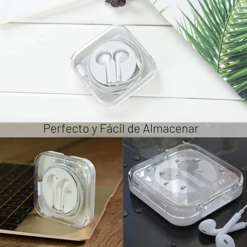Vista 6 de pzoz Funda para auriculares compatible con Apple iPhone/iPad/iPods EarPods, funda organizadora de cable para auriculares con cable, soporte