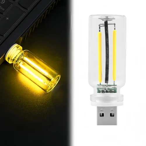 Vista 17 de Luz nocturna USB innovadora: nueva luz de ambiente táctil para cama y coche, botella de vidrio de cerámica LED – Perfecta para decoración mini Azul