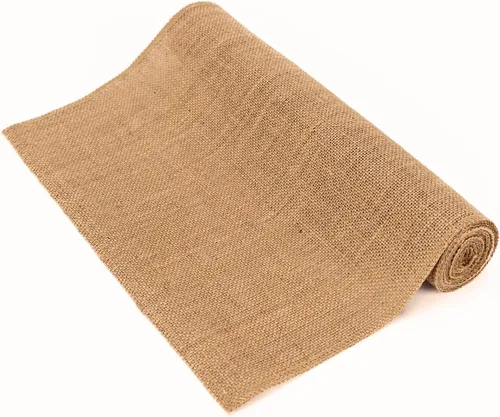 Vista 6 de Camino de mesa de arpillera, 100% yute vintage, 12 x 72 pulgadas, camino de mesa para bodas, fiestas, Navidad, Acción de Gracias, barbacoas, uso